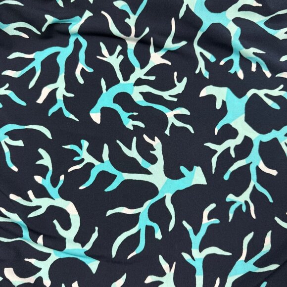 1X Michael Kors Ocean Coral Navy Turquoise Maxi Dress Cruise Beach Summer Knit - Picture 6 of 12